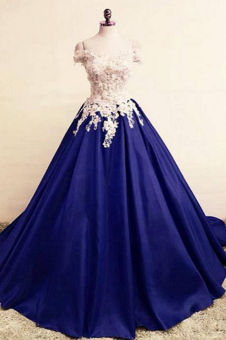 Elegant Prom Ball Gown Off Shoulder Dresses Lace Corset M3521