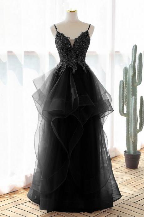 Beautiful Sexy Black Color Evening Dress 2022 Prom Dresses Evening Gowns M3544