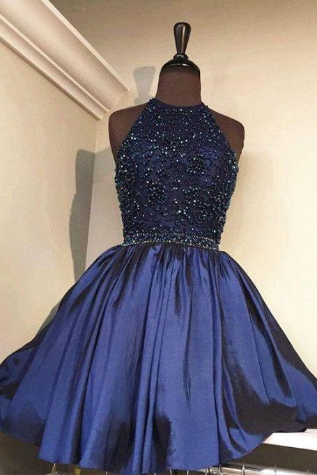 Cute Blue Short Prom Dress M3680