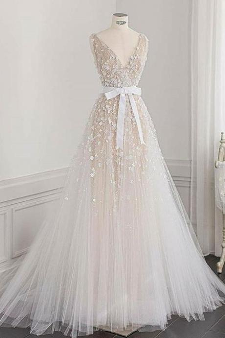 Lace Tulle Long Prom Dress M3702