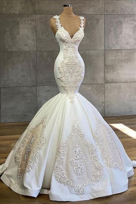 Mermaid Long Prom Dress Evening Dress Wedding Gown M3728