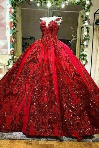 Elegant Long Prom Dress Red Sexy Evening Dress M3739