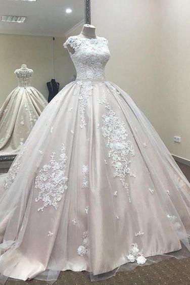 Cap Sleeve Lace Applique Elegant Quinceanera Dresses Ball Gown M3789