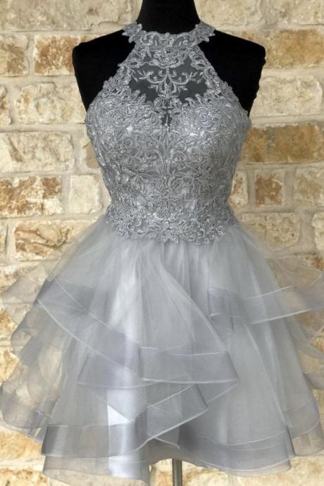 Cute Tulle Lace Short Prom Dress Homecoming Dress M3891