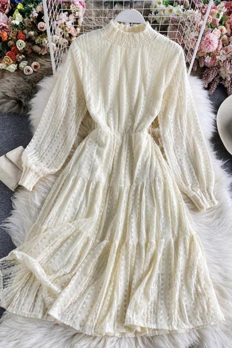 Cute Lace Long Sleeve Dress Lace Dress