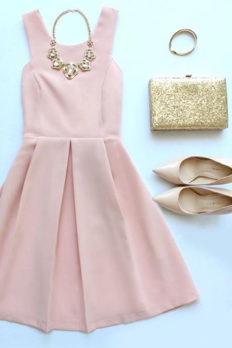 Homecoming Dress,blush Pink Homecoming Dresses,sweet 16 Dress,chiffon Homecoming Dress,cocktail Dress M3938
