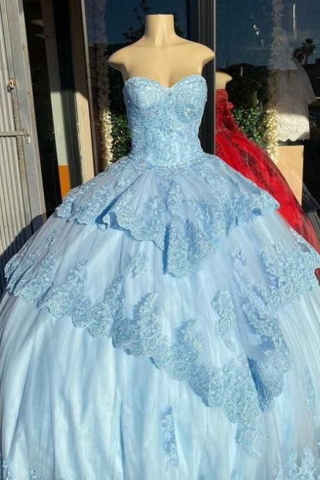 Long Prom Dresses,a-line Evening Dresses,applique Dresses,ball Gown Dresses M3979