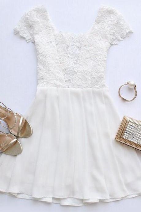 Lace Prom Dress,white Prom Dress,fashion Homecoming Dress,sexy Party Dress,custom Made Evening Dress M3993