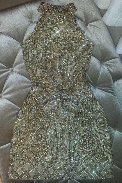 Short Prom Dresses ,prom Gown,beaded Short Prom Dress, Homecoming Dress M4011