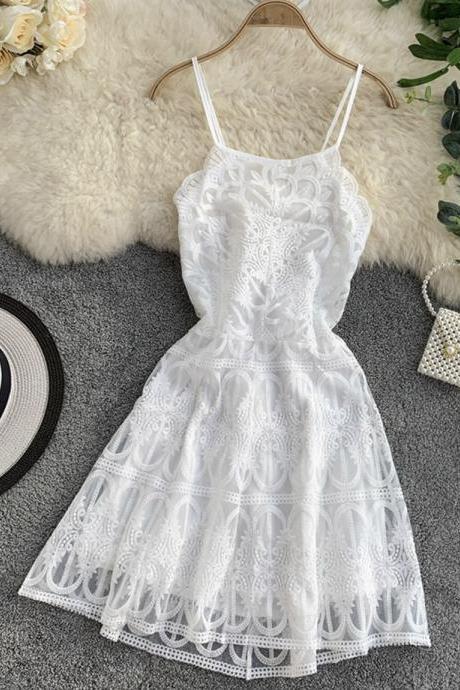 Cute lace short dress mini dress