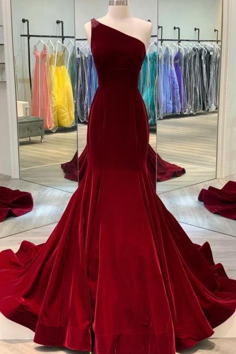 Burgundy Formal Dress, Evening Dress, Dance Dresses, School Party Gown M4046