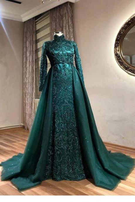 Beautiful Green Long Party Dress, Elegant Prom Dresses