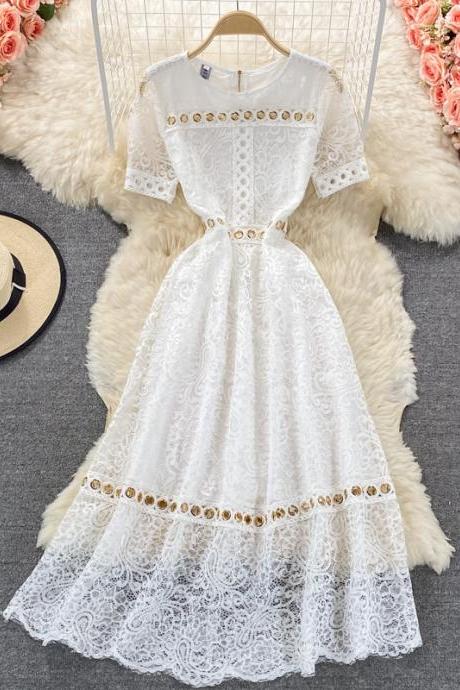 Charming A Line Summer Long Lace Dress