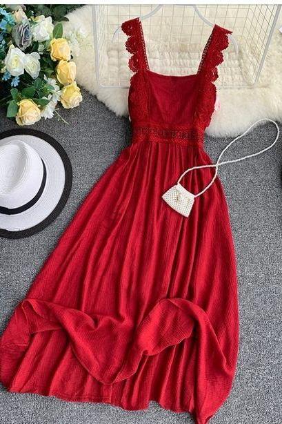 Red Causal Dres Prom Party Dress