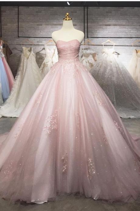 Elegant Mauve Pink Wedding Dress
