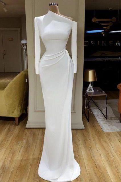 Elegant Prom Dress Evening Dress Long White Prom Dresses