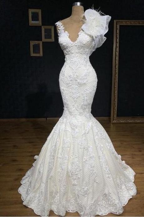 Mermaid Wedding Dress Long Sleeves, Bridal Gown ,dresses For Brides