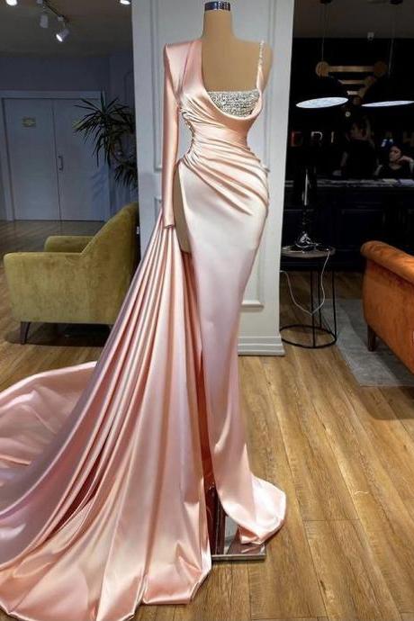 Pink Long Prom Evening Dress Formal Dress