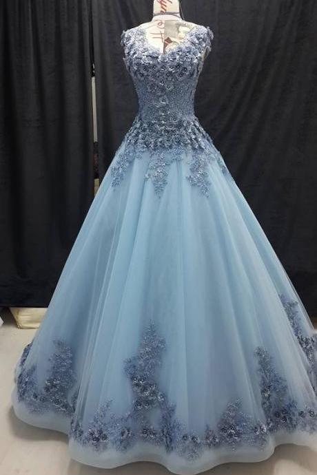 Blue Ball Gown Dress