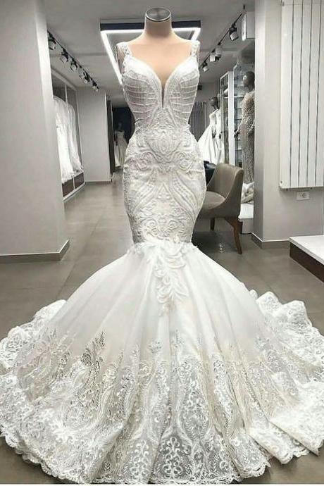 Lace Wedding Dresses Mermaid Bridal Dresses Vintage Wedding Gowns