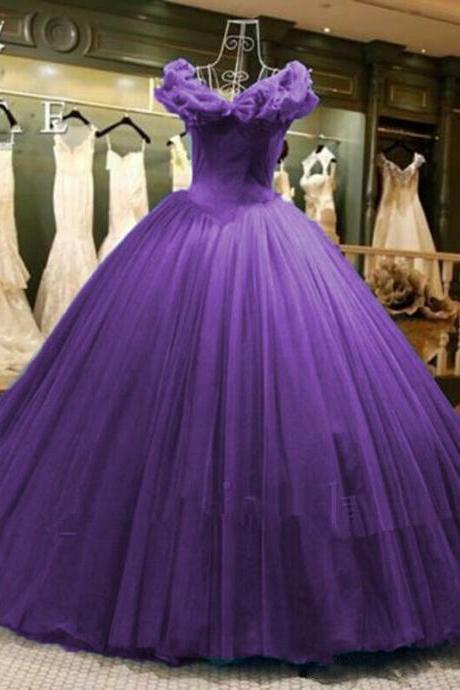 Cinderella Ball Gown Quinceanera Dresses Off Shoulder Lace Up Sweet 16 Prom Gown