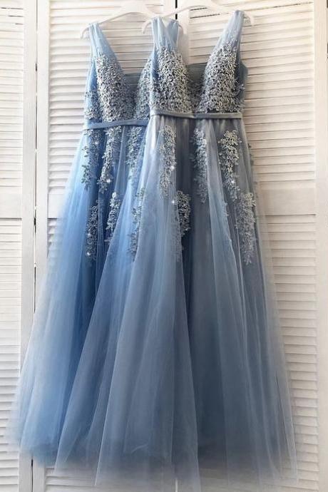 Steel Blue Bridesmaid Dresses,tulle Bridesmaid Dress,elegant Bridesmaid Gown,bridal Party Dress