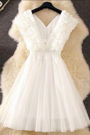 Short Prom Dress White Homecoming Dress