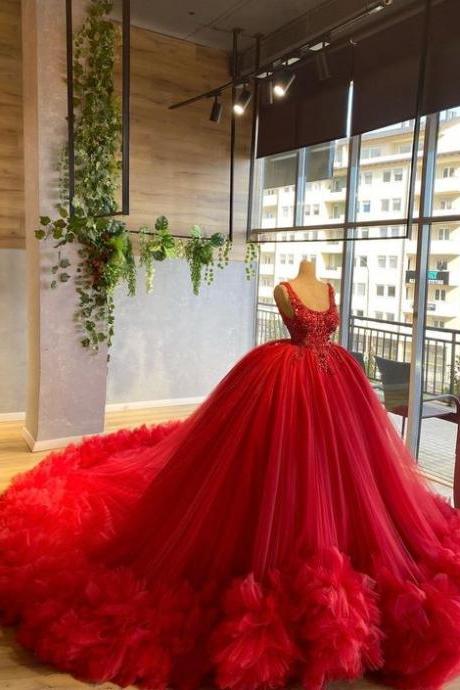 Red Fashion Prom Dresses Graduation Ball Prom Gown