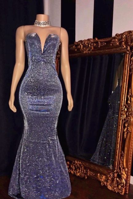 Glittering Sweetheart Strapless Metallic Fitted Prom Dresses