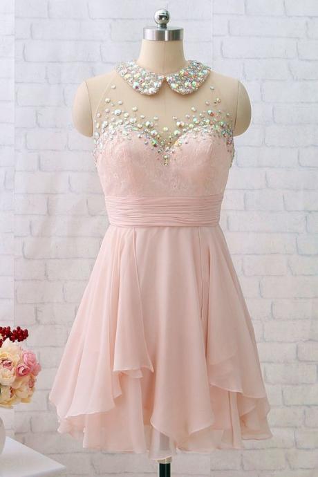 Mini Prom Homecoming Dress Light Pink Party Dress