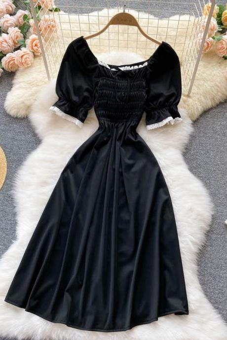 Black A Line Short Dress Black Fashion Dress