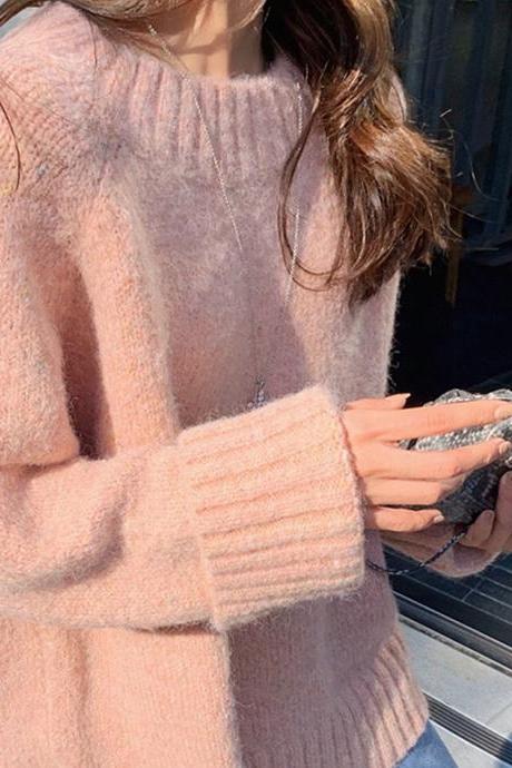 Cute pink long sleeve sweater