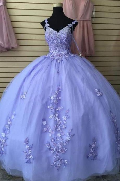 Special A-line Purple Long Prom Dress Ball Gown Evening Dress