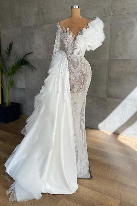 Luxury White Long Fashion Prom Dresses