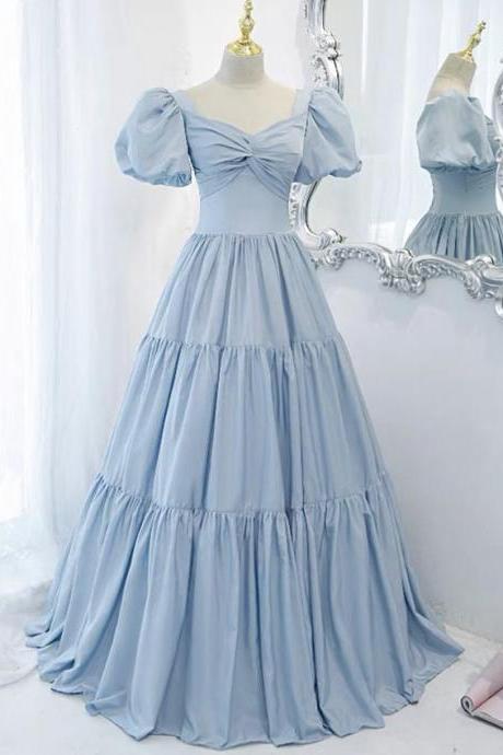 Blue long prom dress blue evening gown