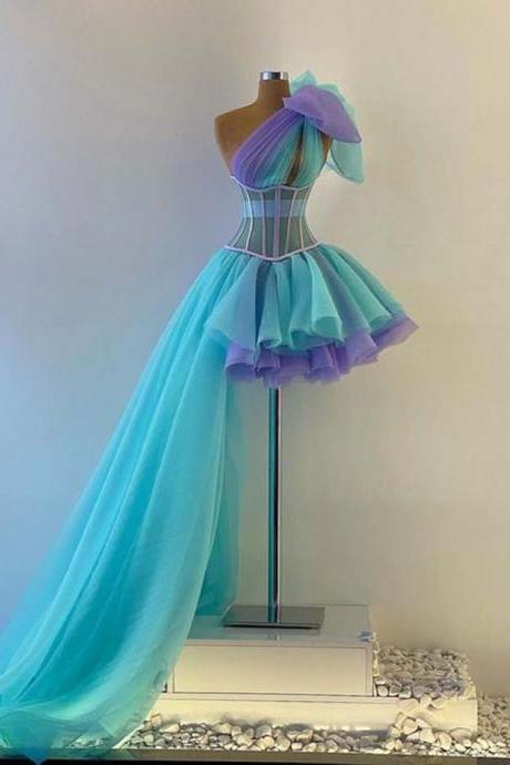 one shoulder colorful prom dresses 2021 elegant beautiful cute prom gown