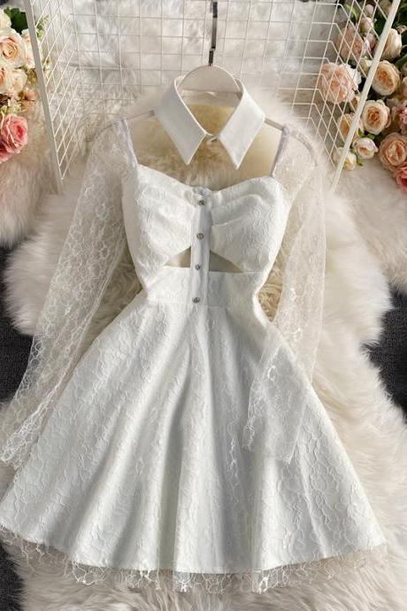 Cute lace long sleeve dress fashion dress