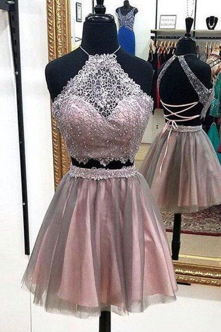 cute lace tulle short prom dress, cute homecoming dress cute homecoming dress Prom Dresses for Teens