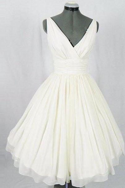 Homecoming Dresses,white V Neck Chiffon Short Prom Dress, Homecoming Dress Prom Dresses For Teens