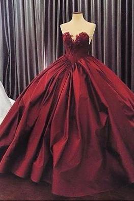 Prom Dress,burgundy Long Prom Gown, Evening Dress Formal Dress