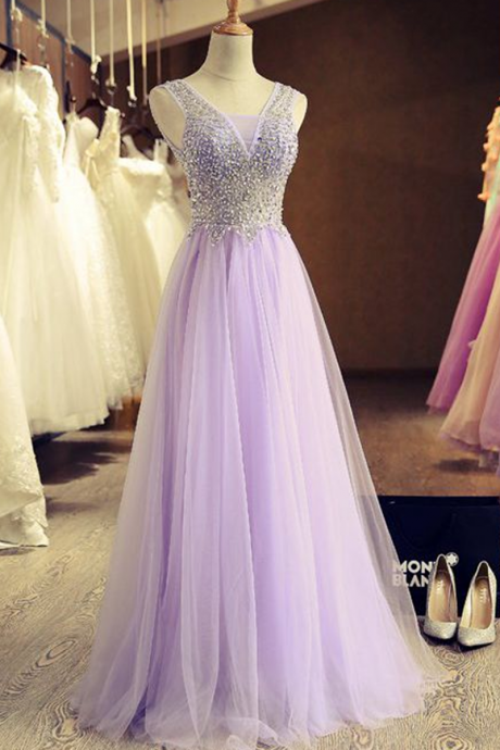 Prom Dresses,sexy Prom Dress,beautiful Stunning Tulle A-line Long Handmade Prom Dresses, Christmas Party Dress For Teens, Evening Dress, Bridal