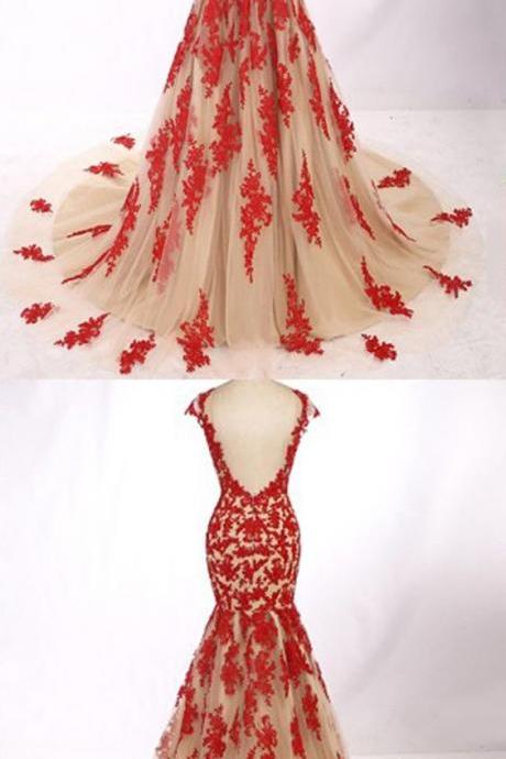 Prom Dresses,sexy Prom Dress,mermaid Prom Dress 2017 Prom Dress Red Prom Dress