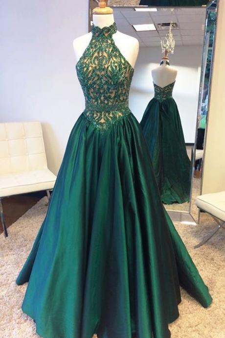 Prom Dresses,green Prom Dresses,cute Prom Dresses,party Dresses,lace Evening Dresses,hunter Wedding Party Dresses