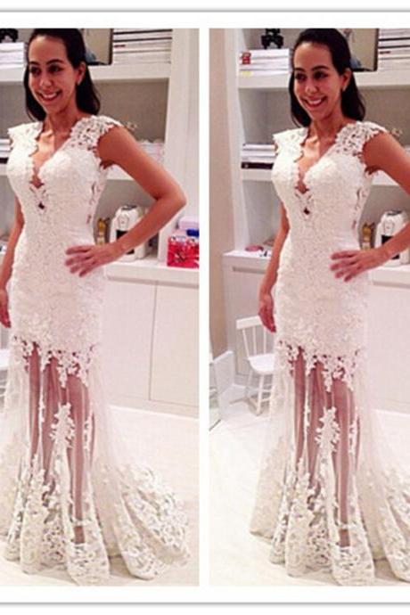 Prom Dresses,charming Prom Dress,long Evening Dress,sexy Mermaid Lace Prom Dresses,sleeveless Evening Gowns