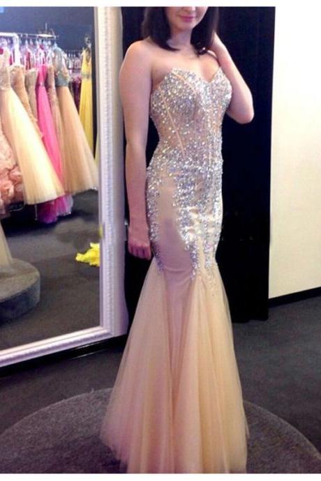 Charming Prom Dress, Mermaid Prom Dress,tulle Prom Dress,sexy Prom Party Dress,formal Evening Dress