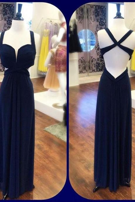 Simple Floor Length Evening Dress,backless Chiffon Evening Gowns,sexy Prom Party Dress