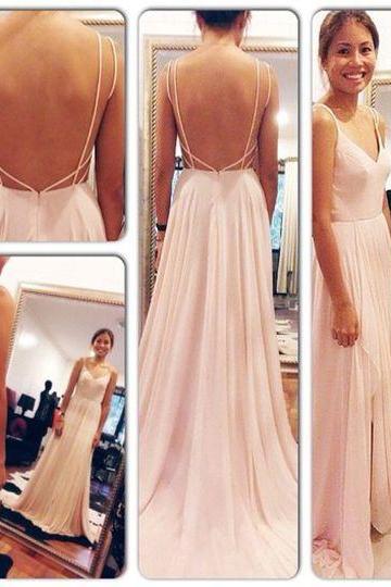Long Prom Dresses,sexy Evening Dresses,backless Chiffon Long Evening Gowns