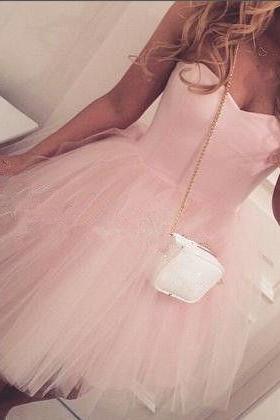 Homecoming Dresses Charming Prom Dress,sexy Prom Dress,tulle Prom Dress,pink Prom Gown
