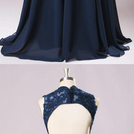 Long Bridesmaid Dresses Navy Blue Chiffon Wedding Party Gown,off — free download