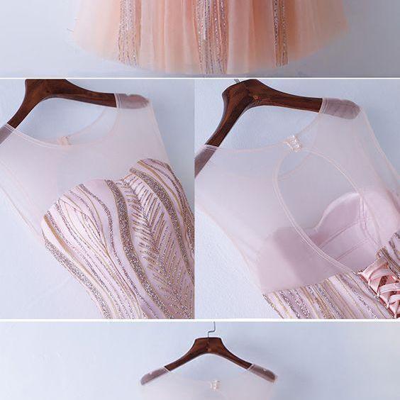 Prom Dresses Long Sheer Neck Ruffles Appliques Illusion Sweet 16 Quinceanera Dress PO395
